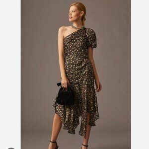 ASTR The Label Santorini Floral Asymmetrical One-Shoulder Dress Anthropologie